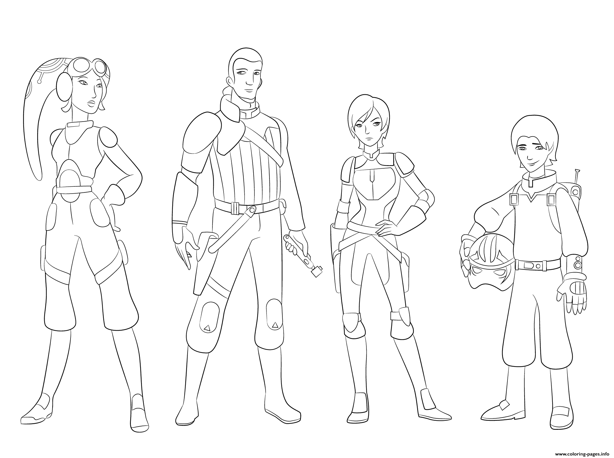 Star wars rebels characterss coloring page printable