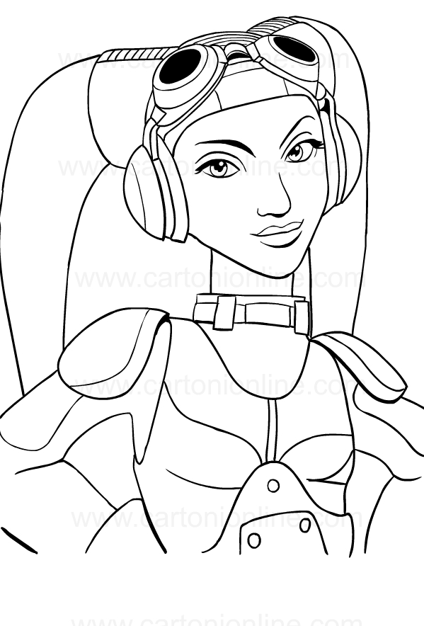 Drawing of hera syndulla di star wars rebels coloring page