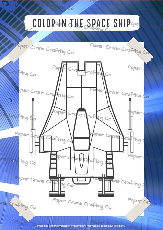 Space ship coloring pages star wars stylized