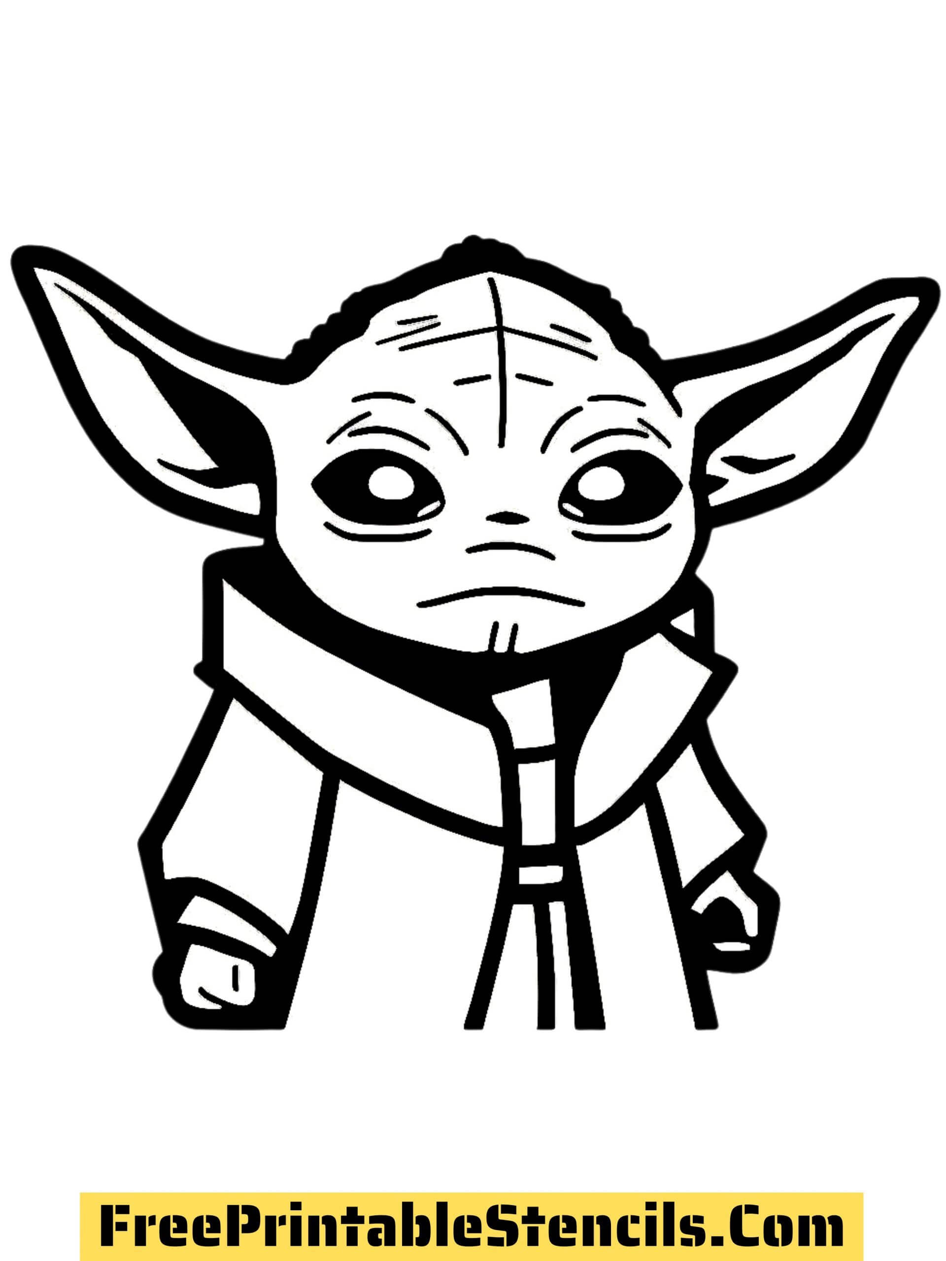 Baby yoda free printable stencils and silhouettes