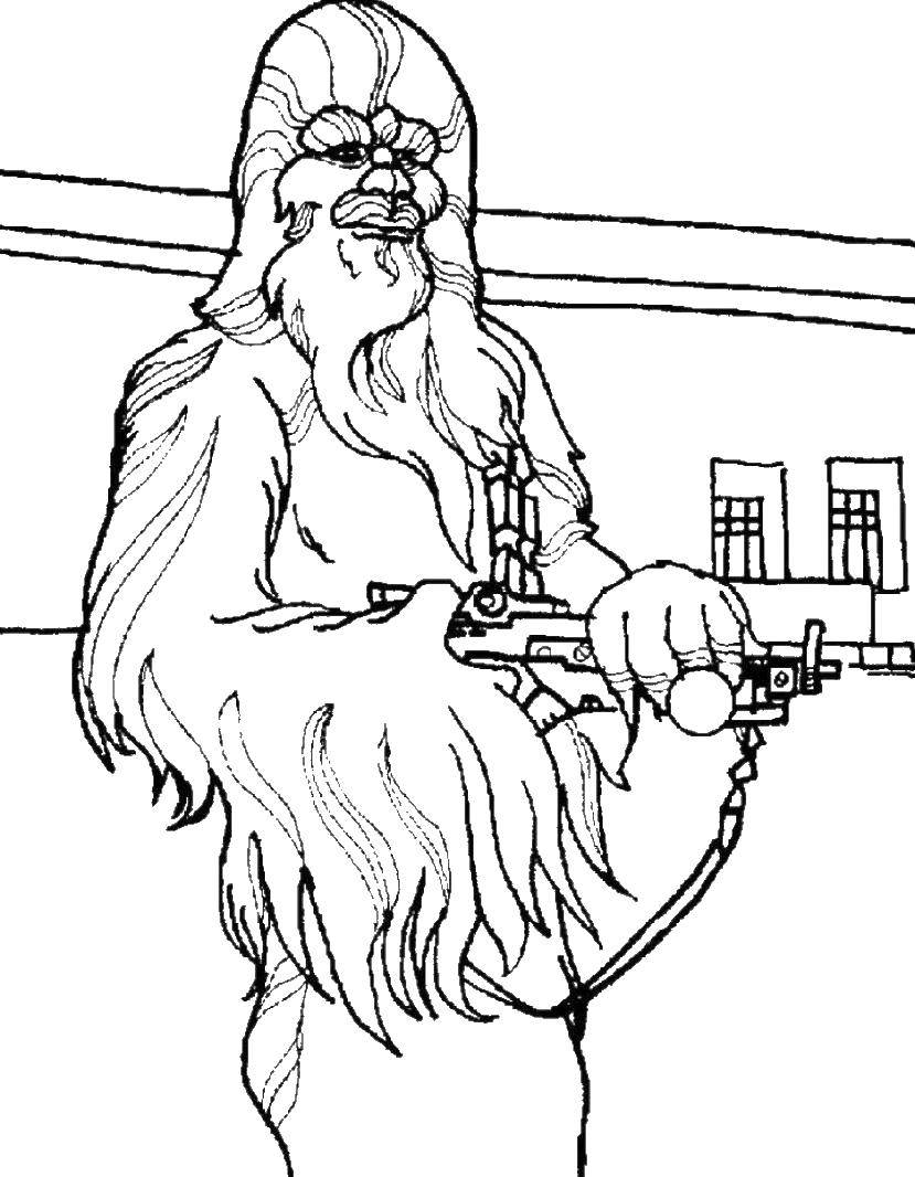 Online coloring pages coloring page chewbaccachewie star wars download print coloring page