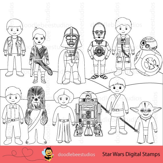 Star wars digital stamps star wars clipart star wars clipart star wars coloring pages star wars characters star wars outlines