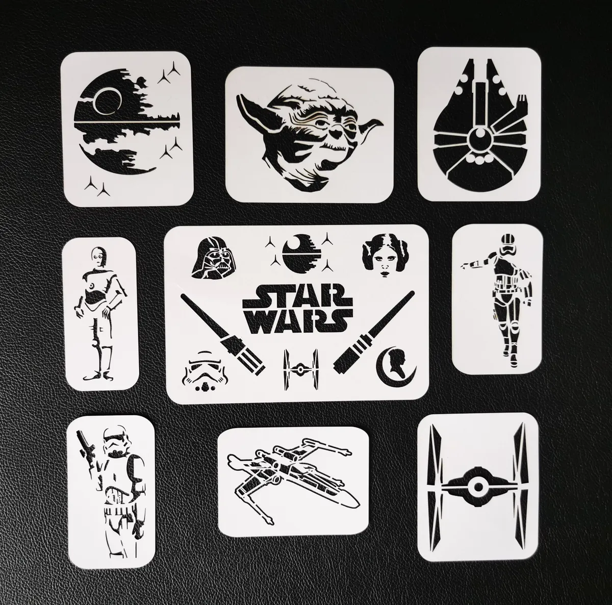 Star wars set body and face painting stencils mylar