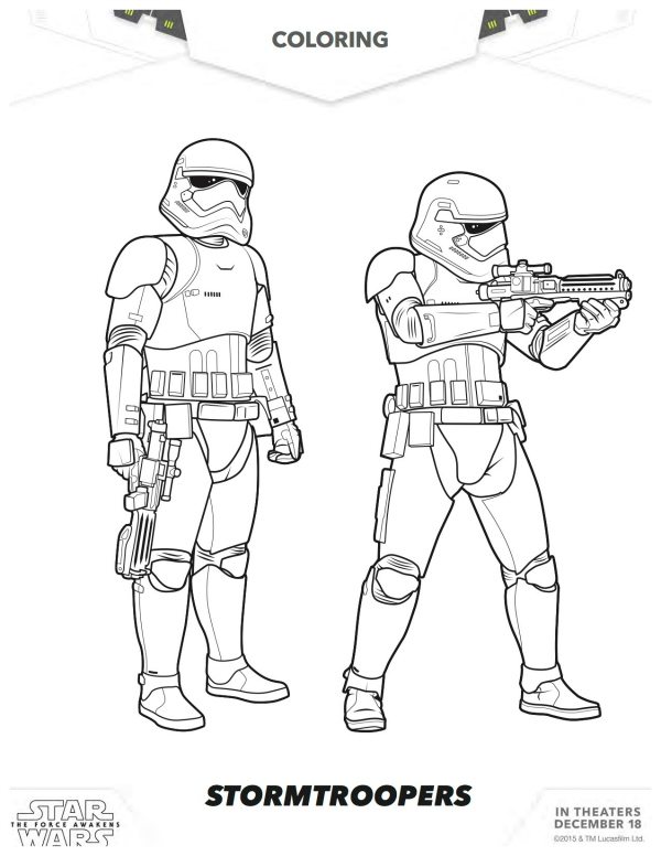 Star wars the force awakens stormtroopers coloring page