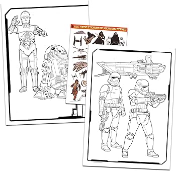 Star wars coloring book bundle star wars the force awakens coloring and activity books featuring kylo ren rey stormtroopers bb