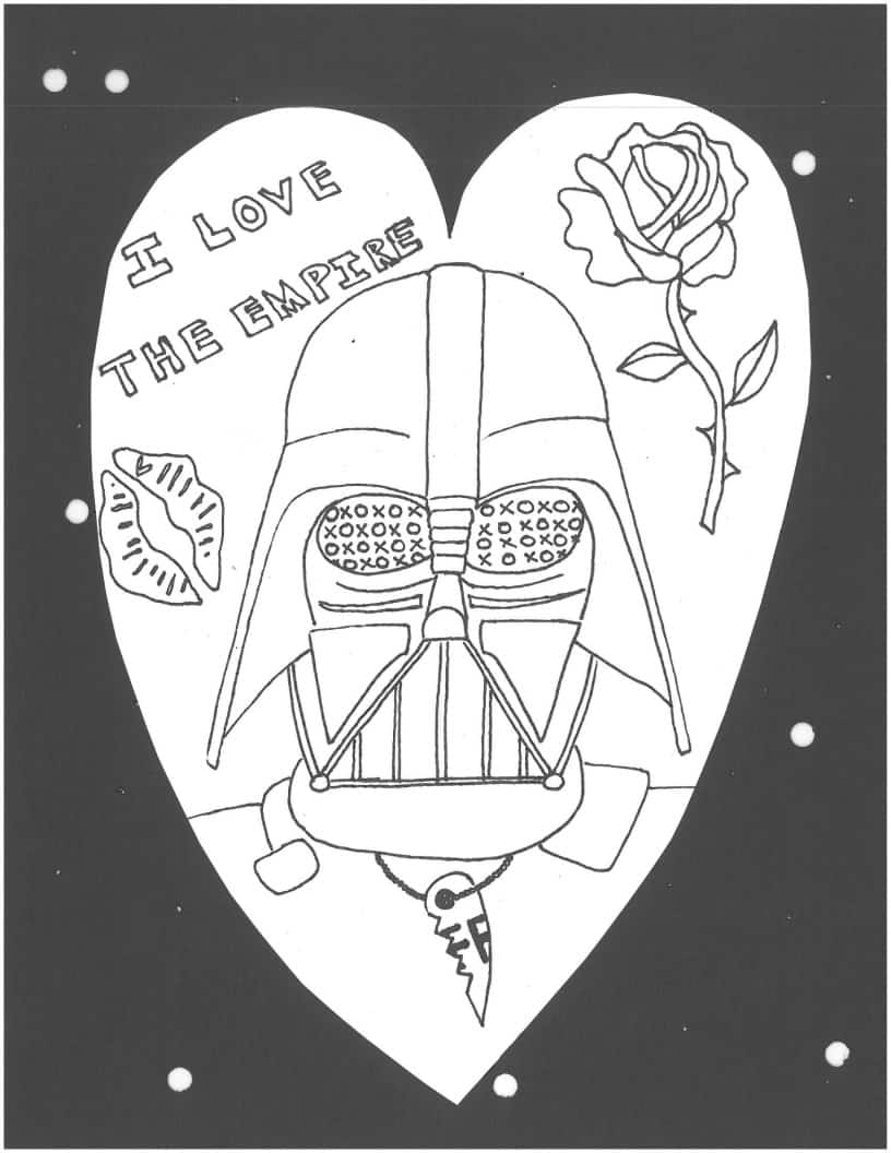 More star wars inspired valentines coloring pages