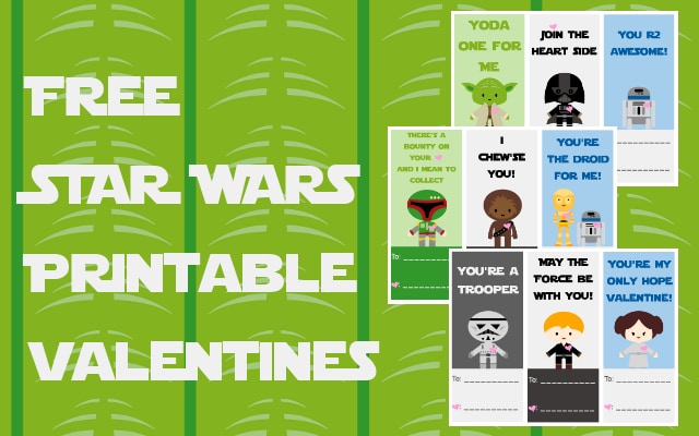 Free star wars printable valentines