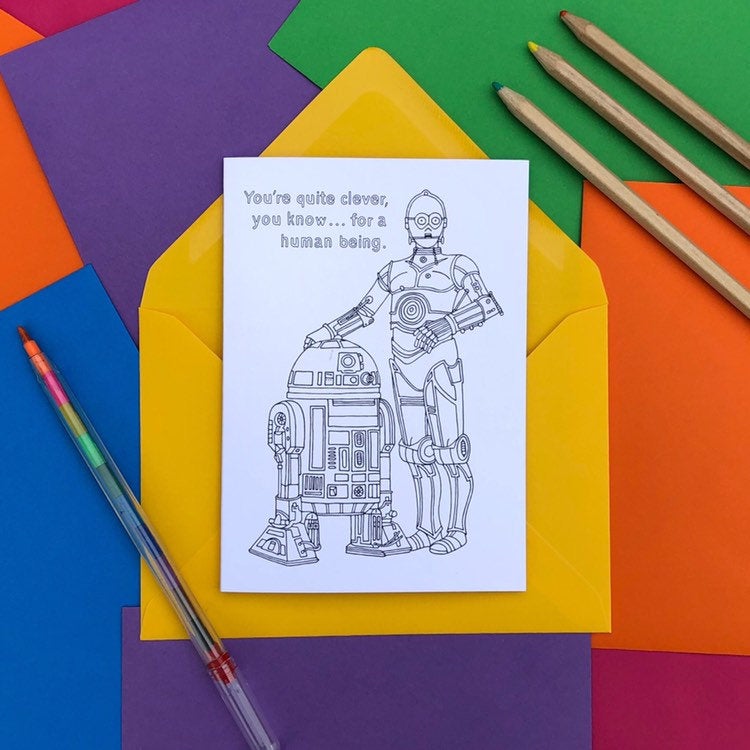 Star wars colouring card