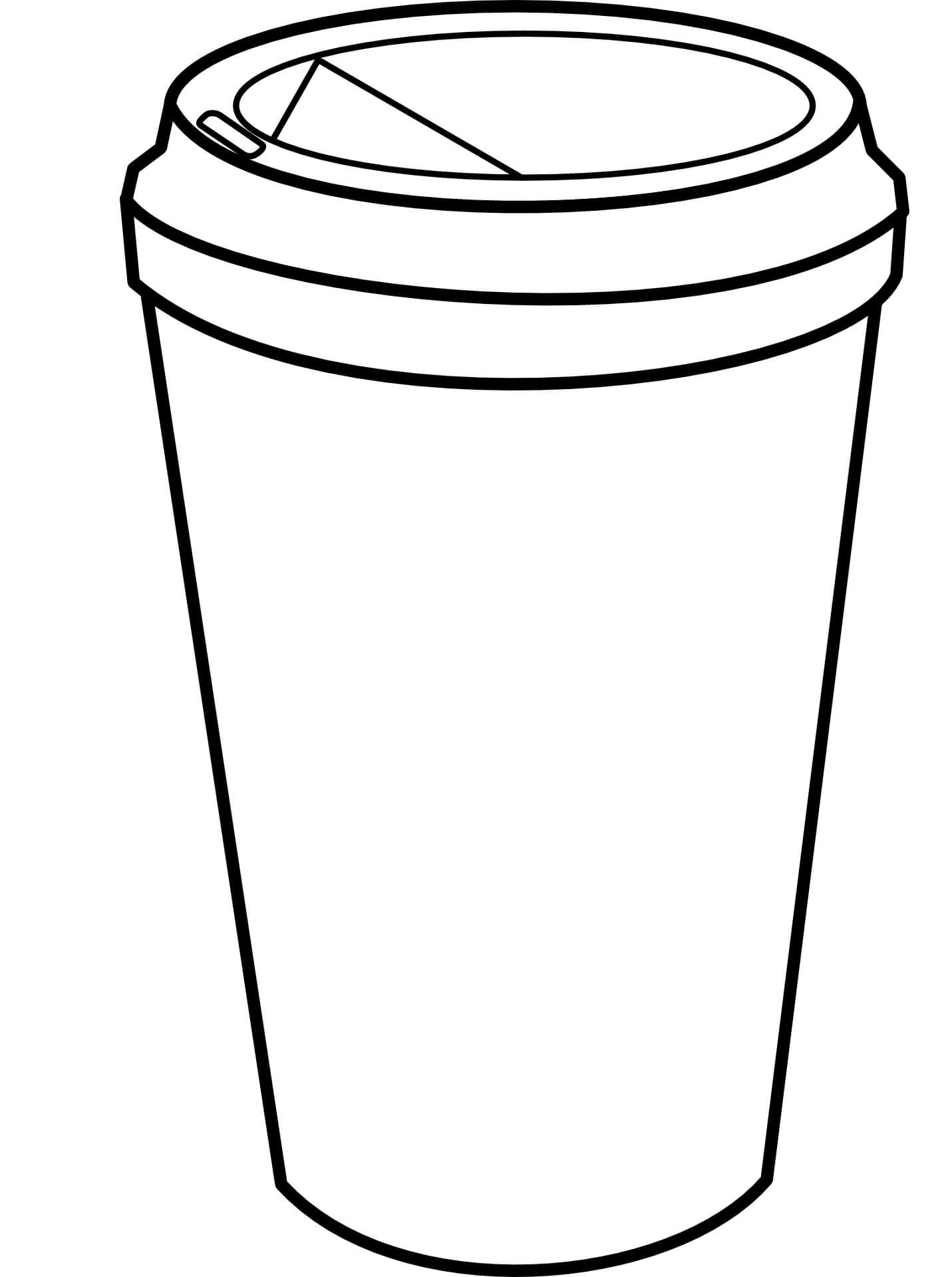 Cart coffee cup coloring page