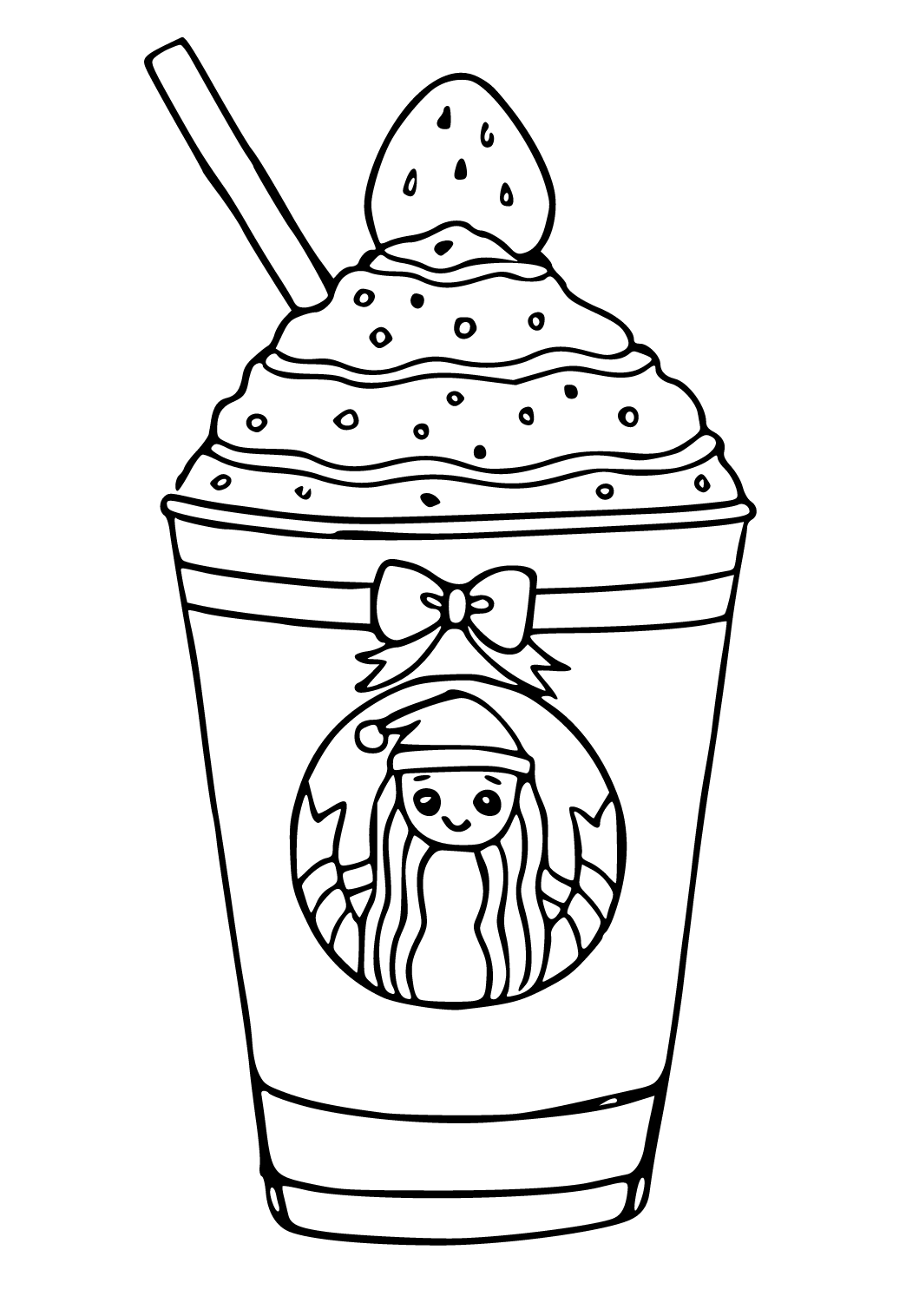 Free printable starbucks strawberry coloring page sheet and picture for adults and kids girls and boys