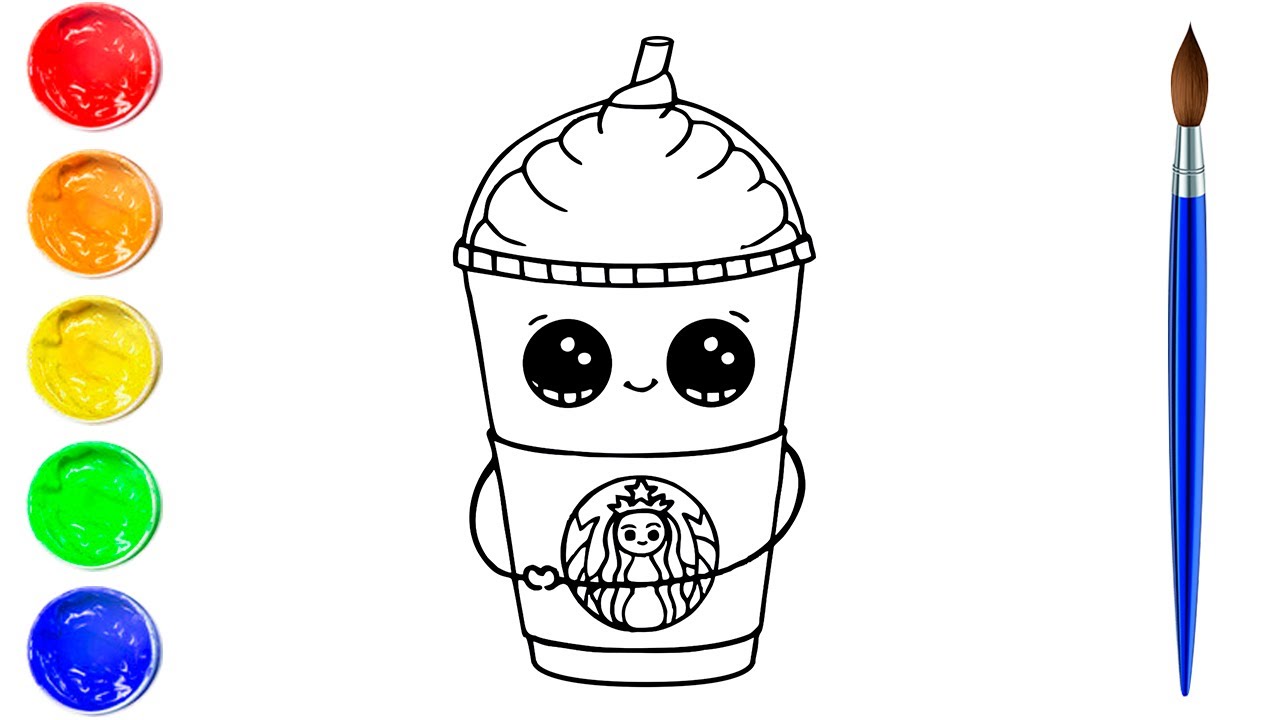 Coloring cute starbucks cup art and coloring fun