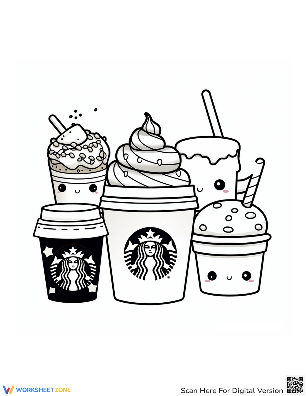 Free interactive printable starbucks coloring pages