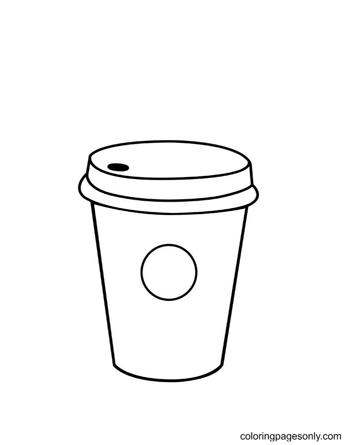 Starbucks coffee cup coloring page