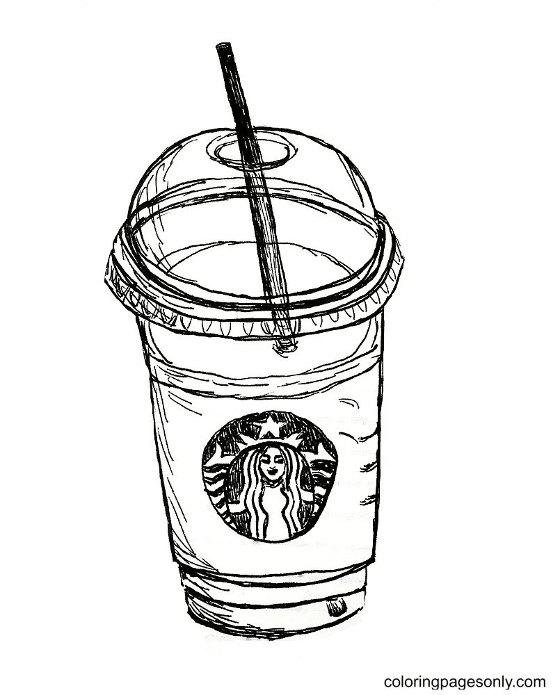 Cup of starbucks coloring page