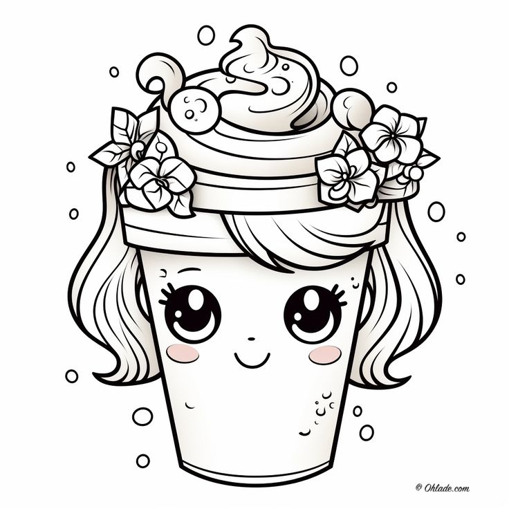 Sip color repeat starbucks kawaii coloring pages for an extra shot of cuteness