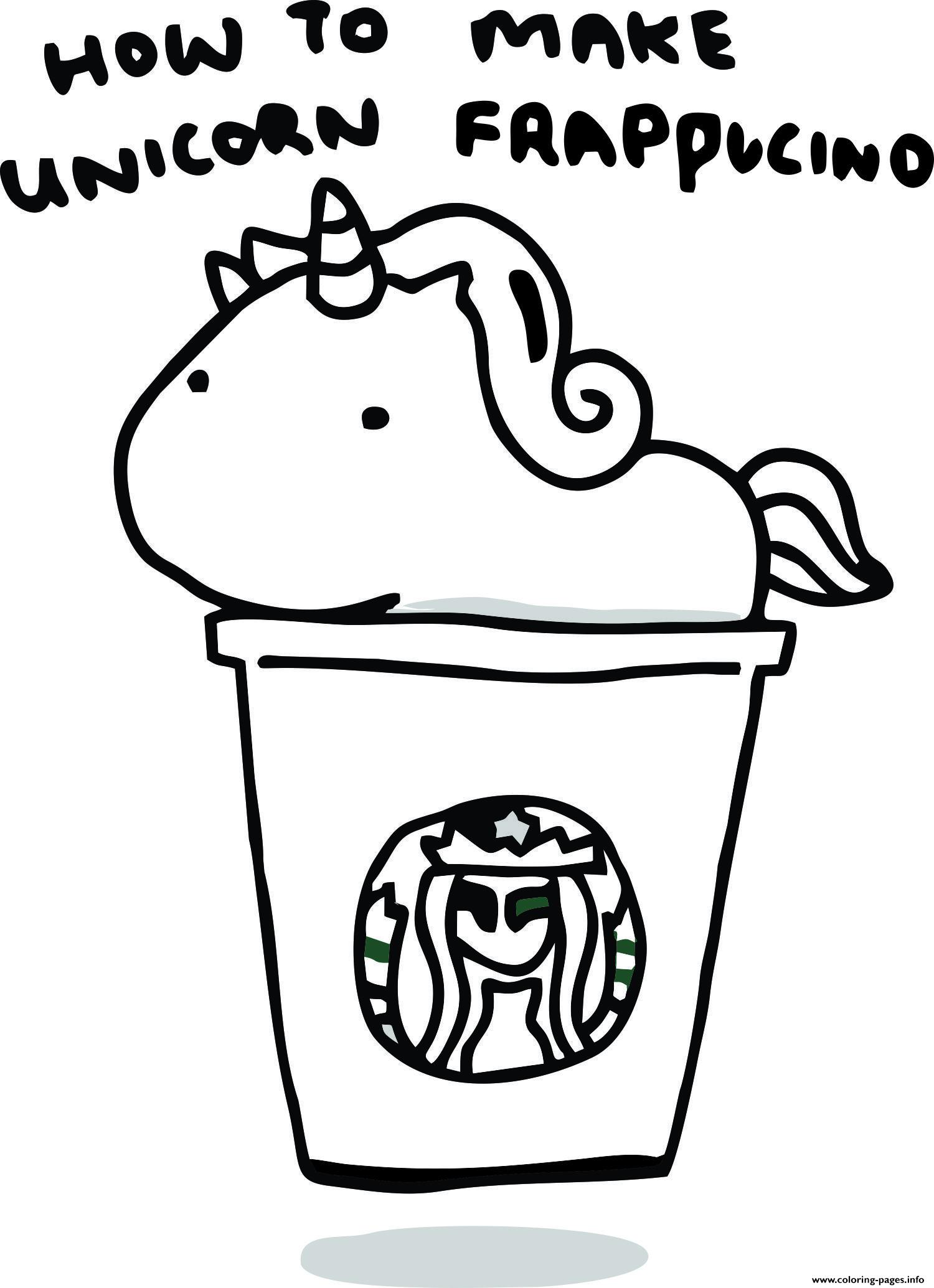 How to make unicorn frappucino starbucks coloring page printable