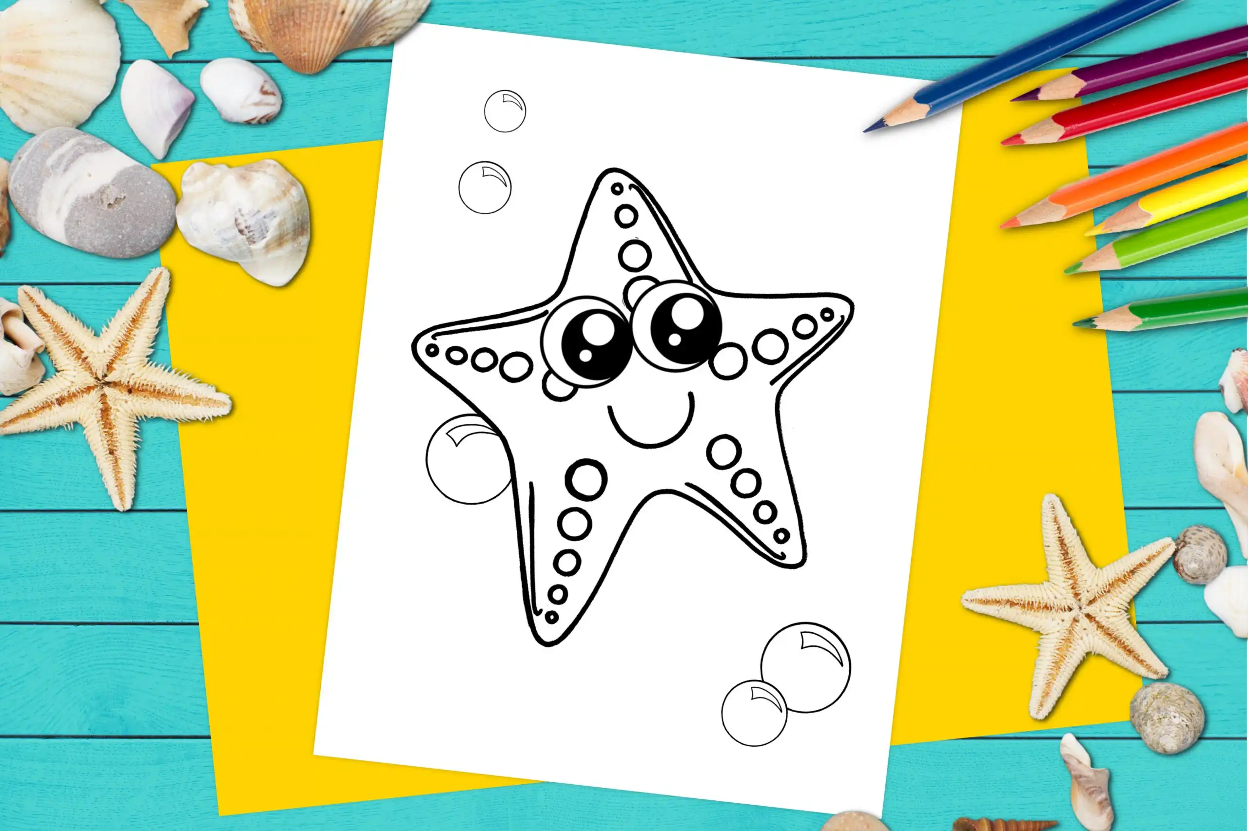 Free printable starfish coloring page â simple mom project