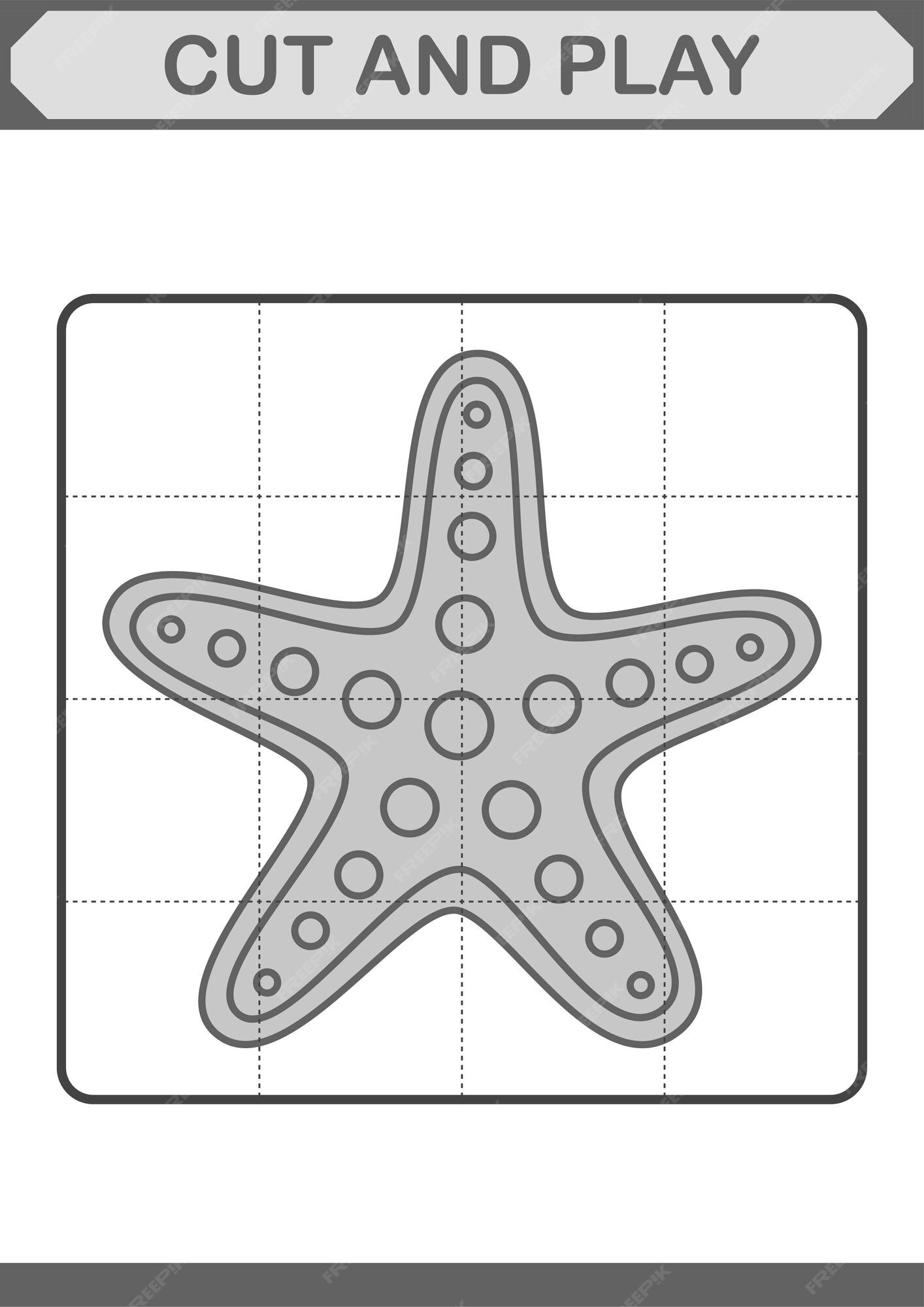 Premium vector cut and play with starfish