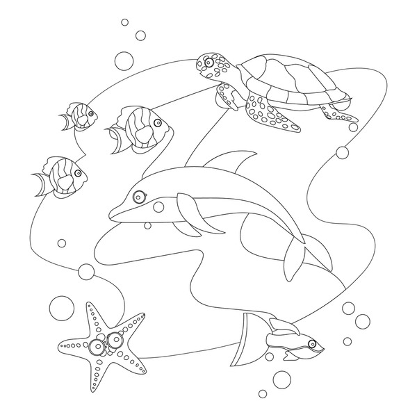 Thousand coloring pages dolphins royalty