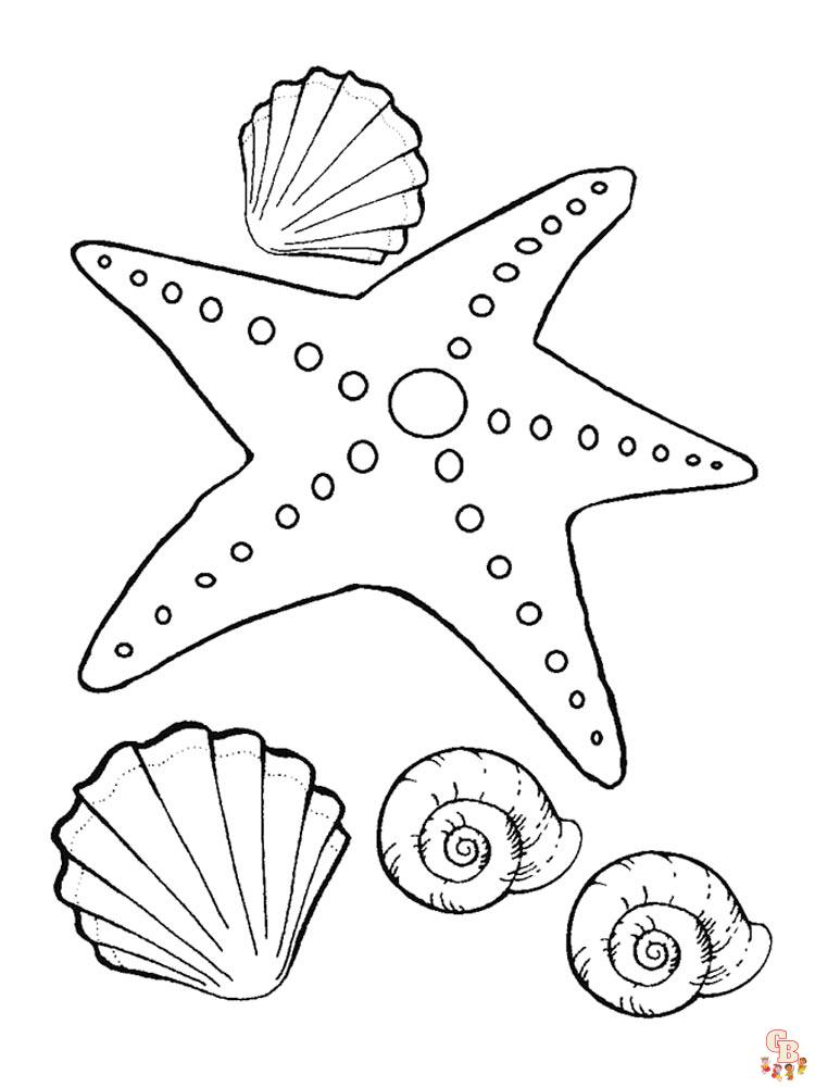 Starfish coloring pages free printable