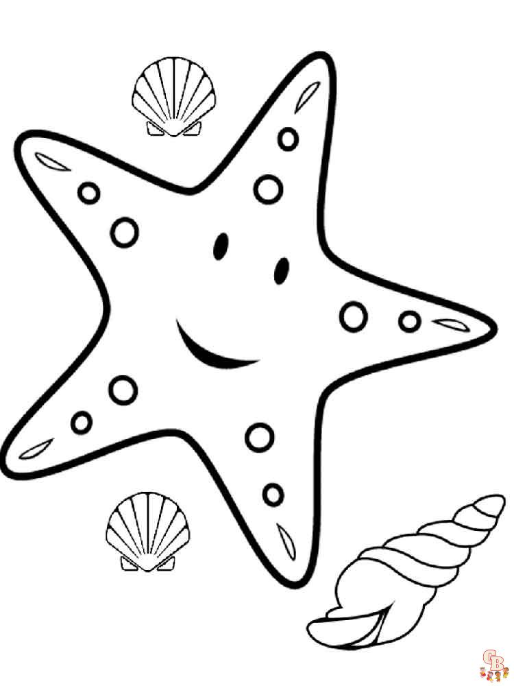 Starfish coloring pages free printable