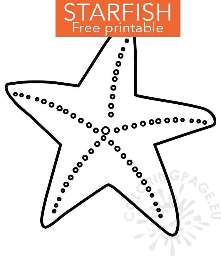 Large starfish template coloring page