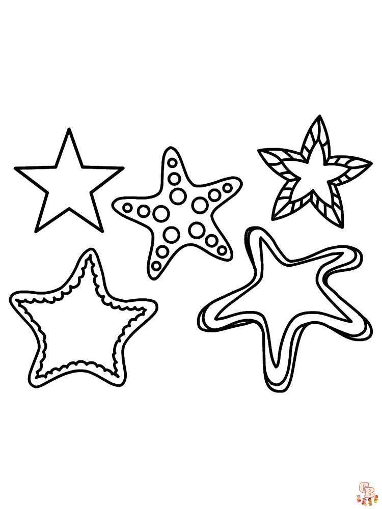 Starfish coloring pages free printable