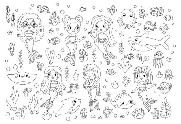 Printable starfish cartoon stock illustrations royalty