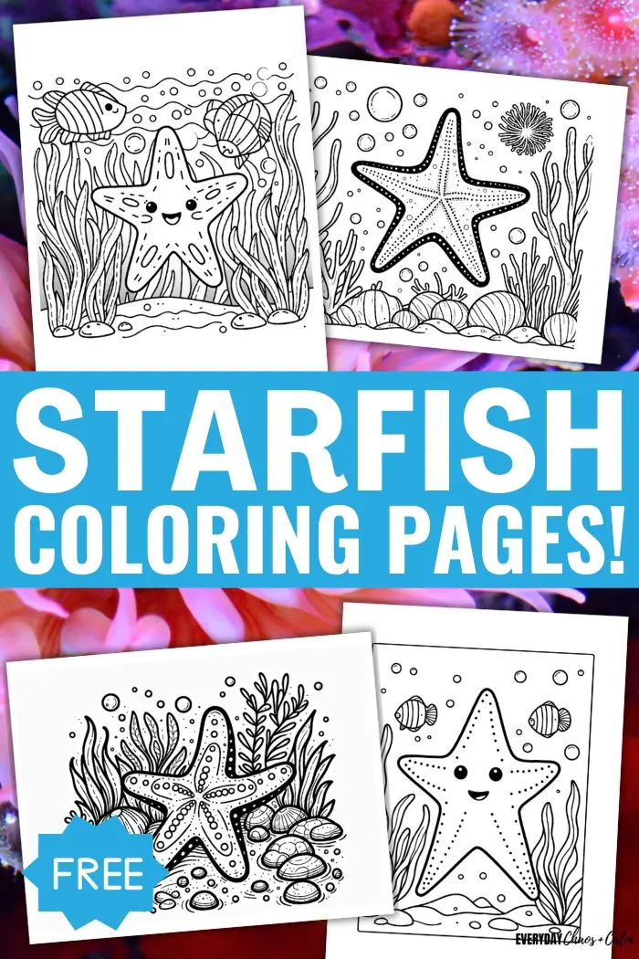 Free starfish coloring pages for kids