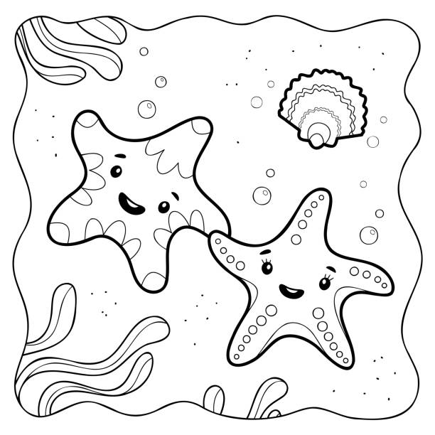 Starfish coloring stock illustrations royalty