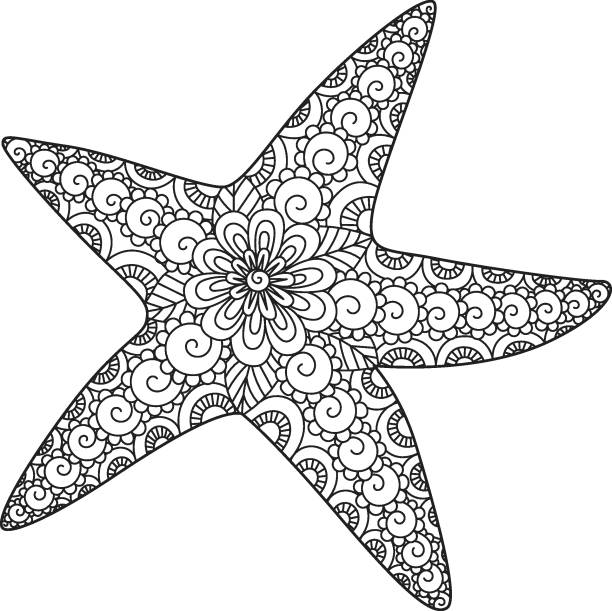 Starfish coloring pages stock illustrations royalty