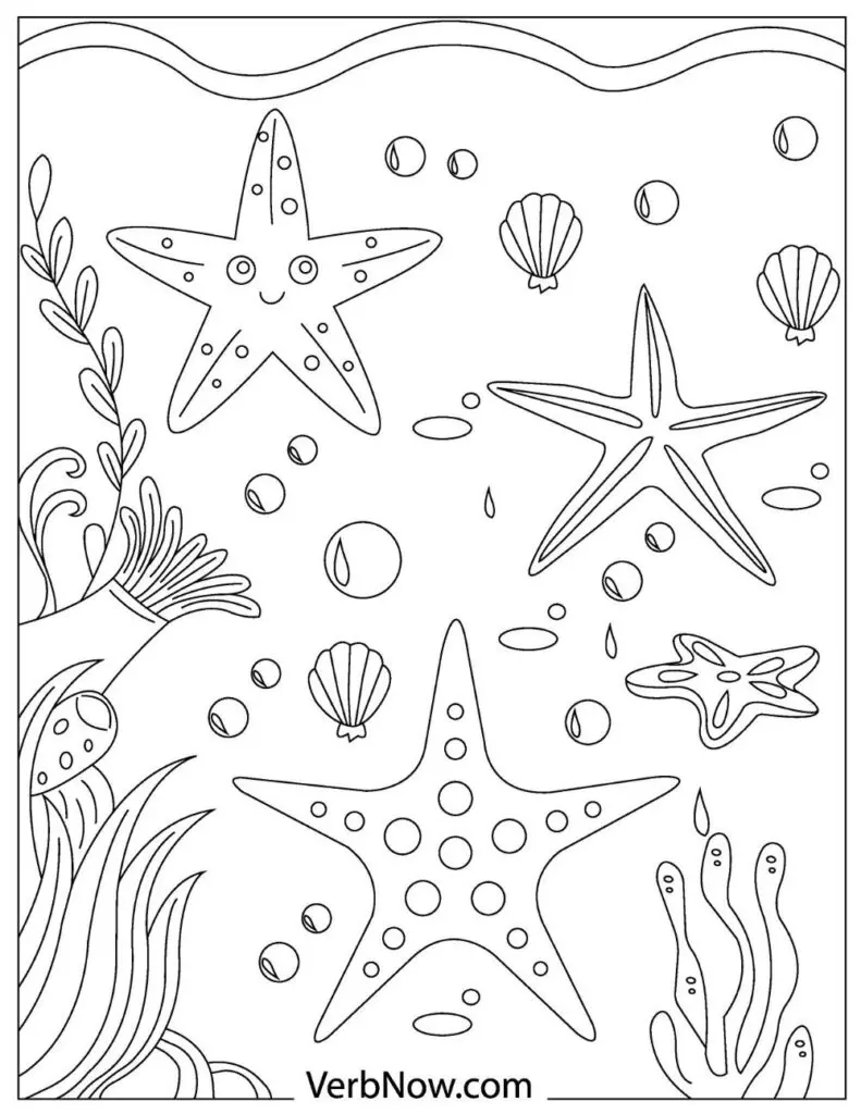 Free starfish coloring pages for download printable pdf