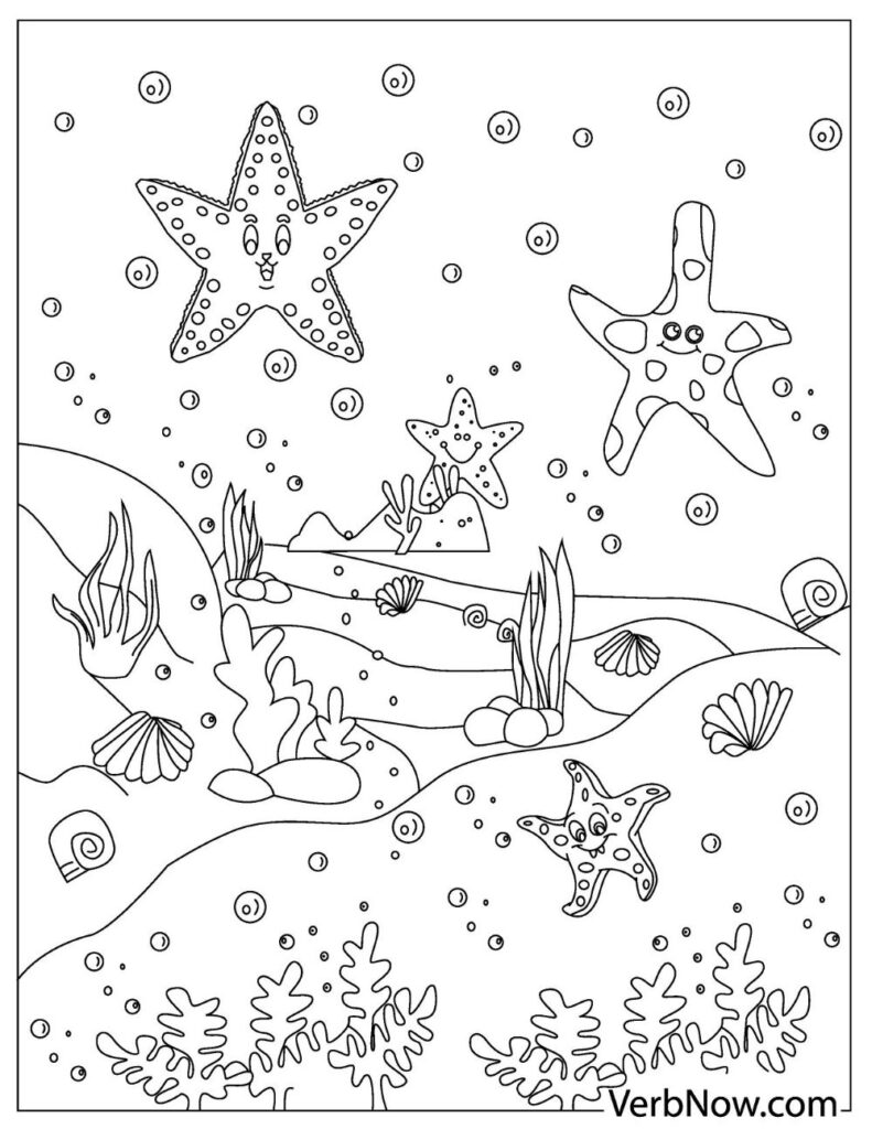 Free starfish coloring pages for download printable pdf