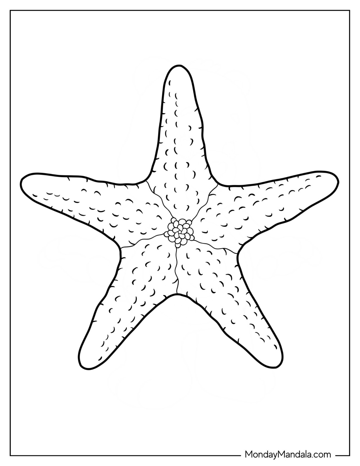 Starfish coloring pages free pdf printables