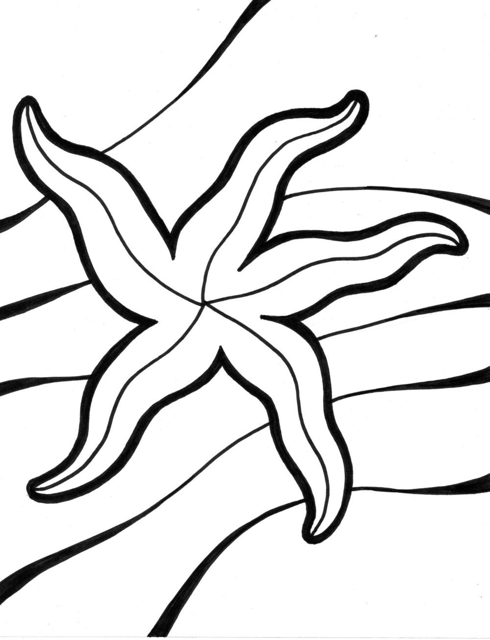 Free printable starfish coloring pages for kids