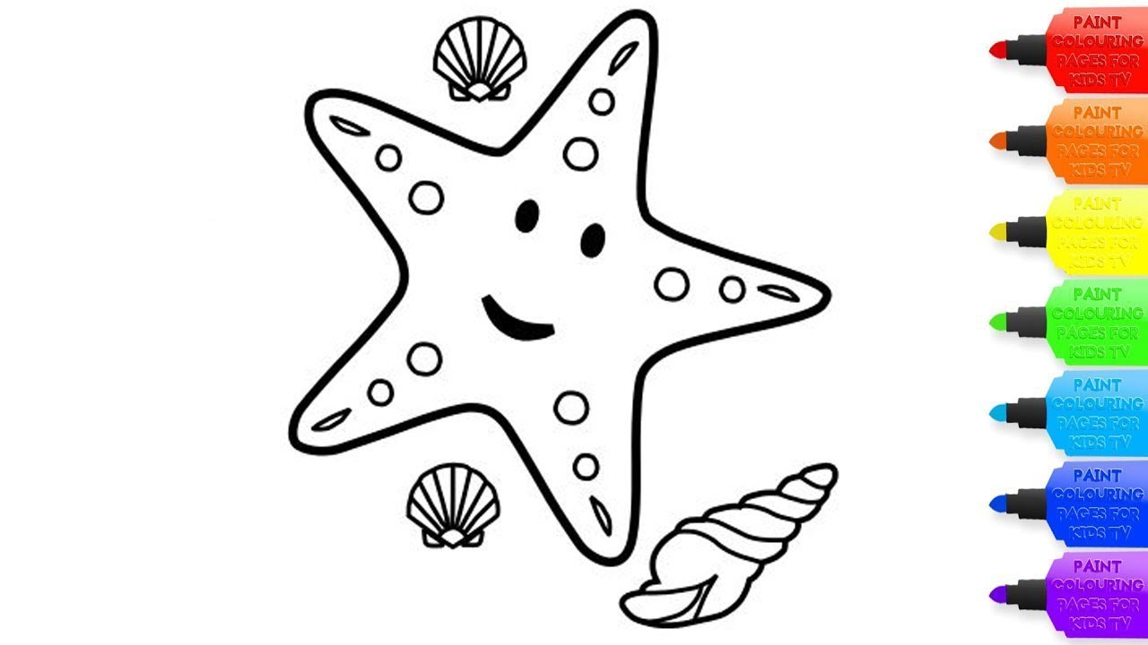 How to draw a excellent starfish for kids