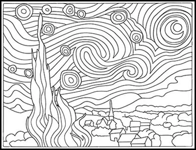 Fine art coloring pages