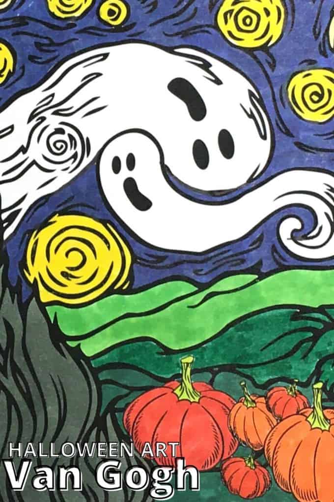 Halloween starry night art project