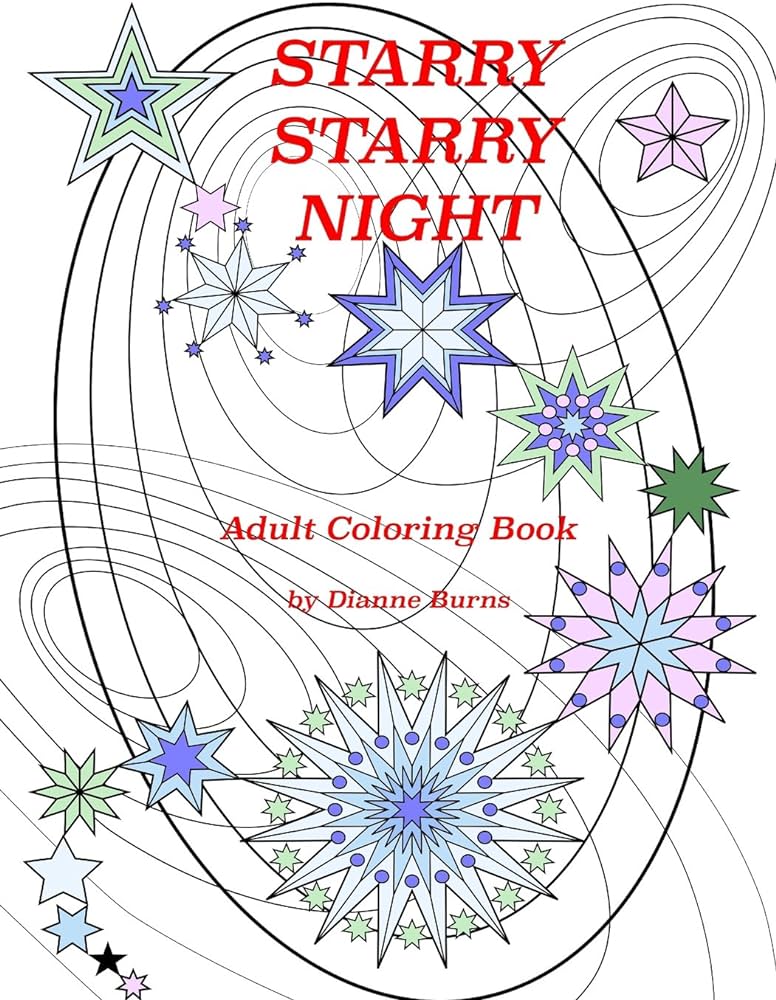 Starry starry night adult coloring book burns dianne books