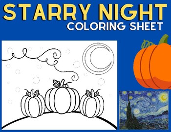 Starry night coloring page