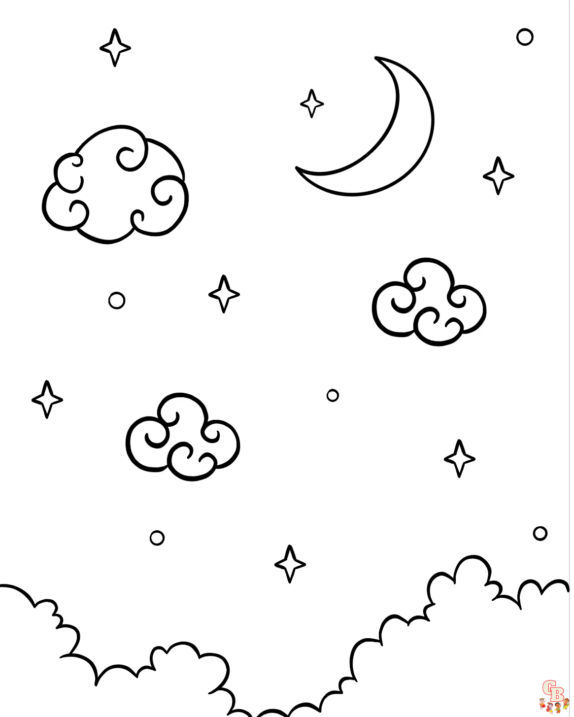 Explore free and printable sky coloring pages on