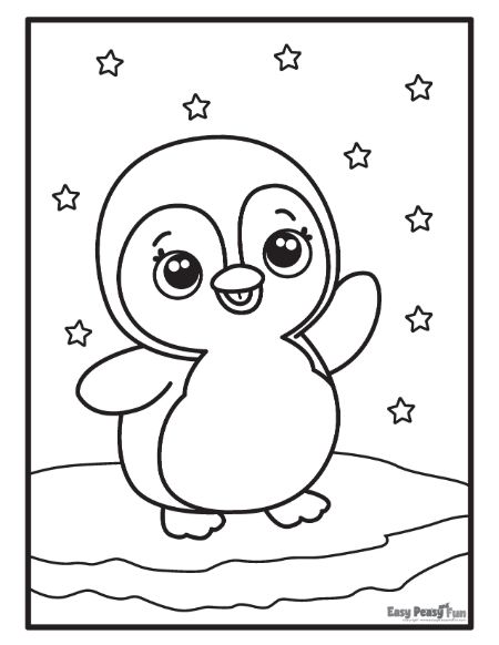 Printable penguin coloring pages