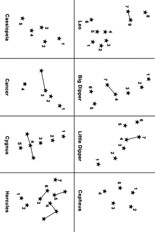 Constellation map dot to dot free printable coloring pages