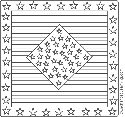 American quilt stars and stripes coloring page