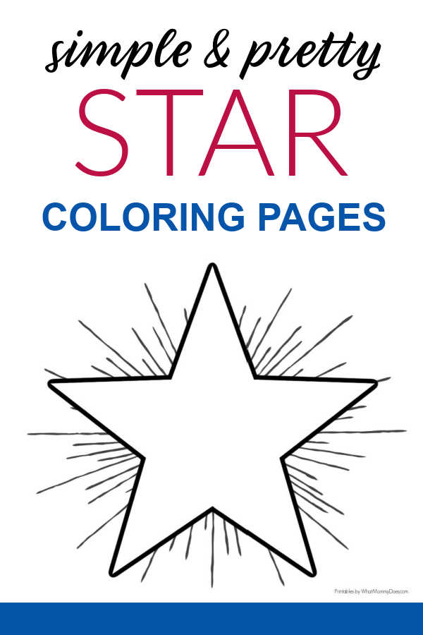 Simple star coloring pages for kids so cute