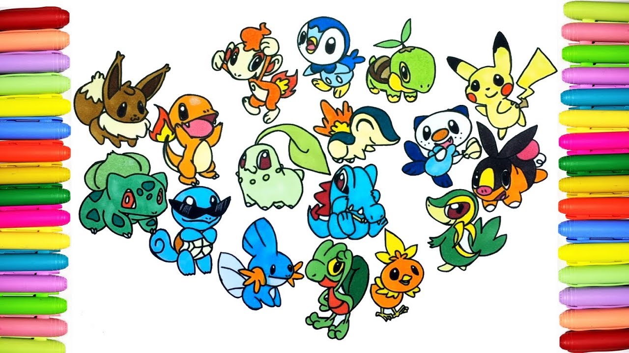 Coloring all pokemon starters from generation to