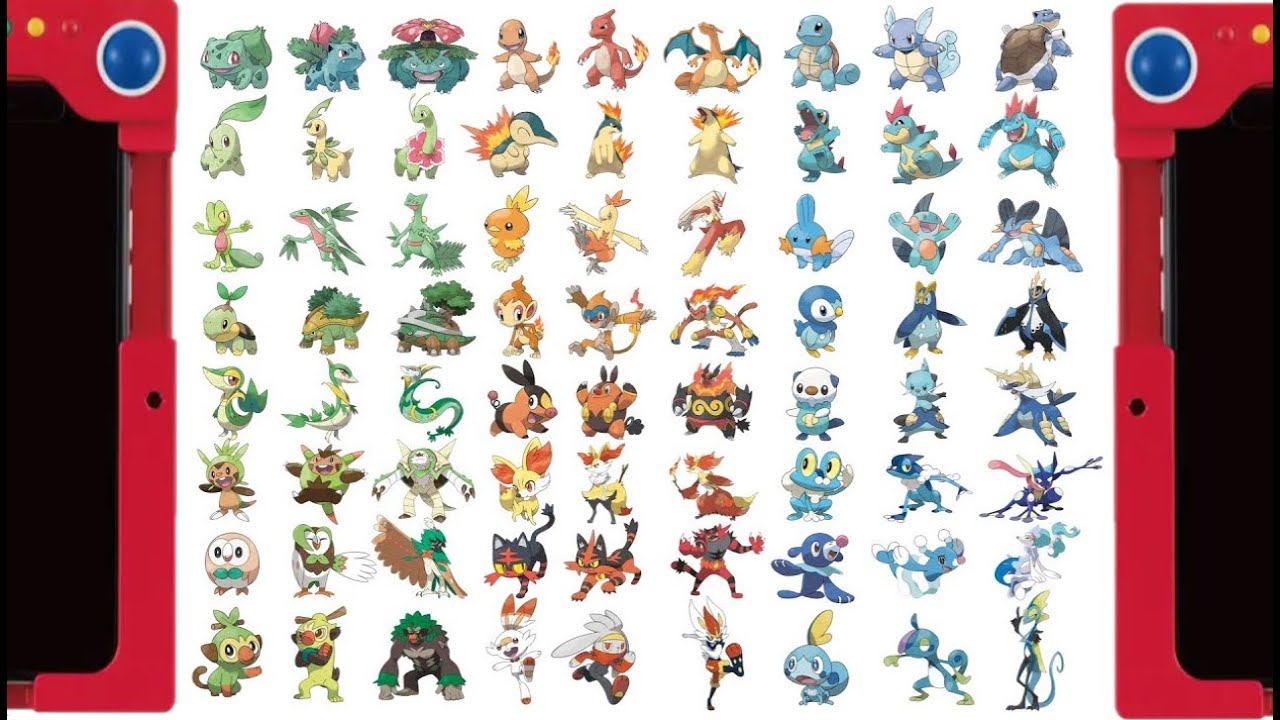 Coloring all pokeon starters generation