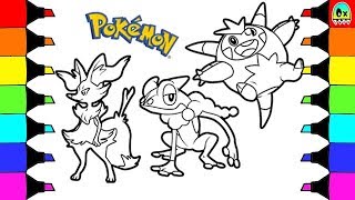 Pokemon coloring pages kalos starters evolution colouring book fun for kids