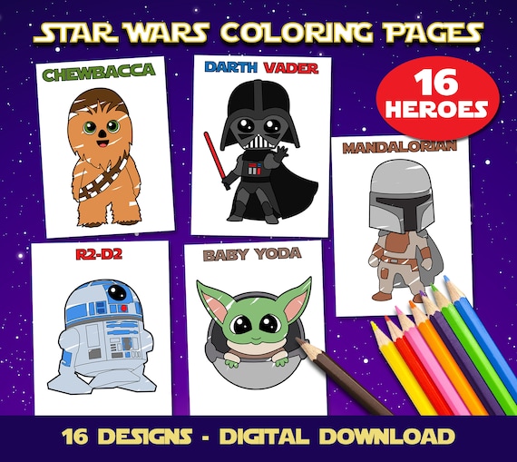 Star wars coloring pages coloring pages printable birthday star wars party favors activity book printable coloring pages for kids