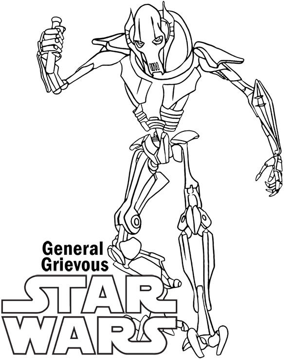 General grievous coloring sheet star wars